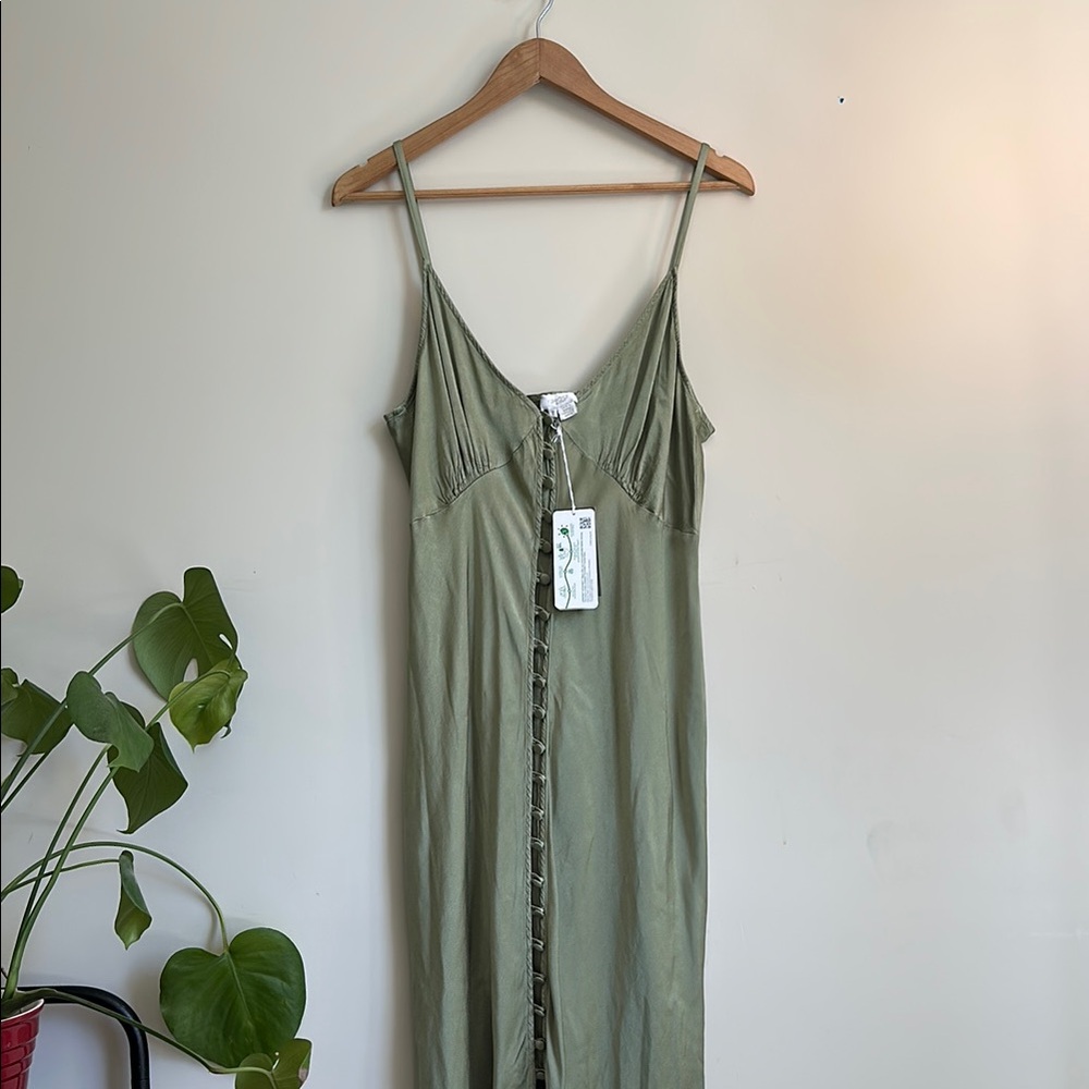Ghost London Olive Spaghetti Strap Dress